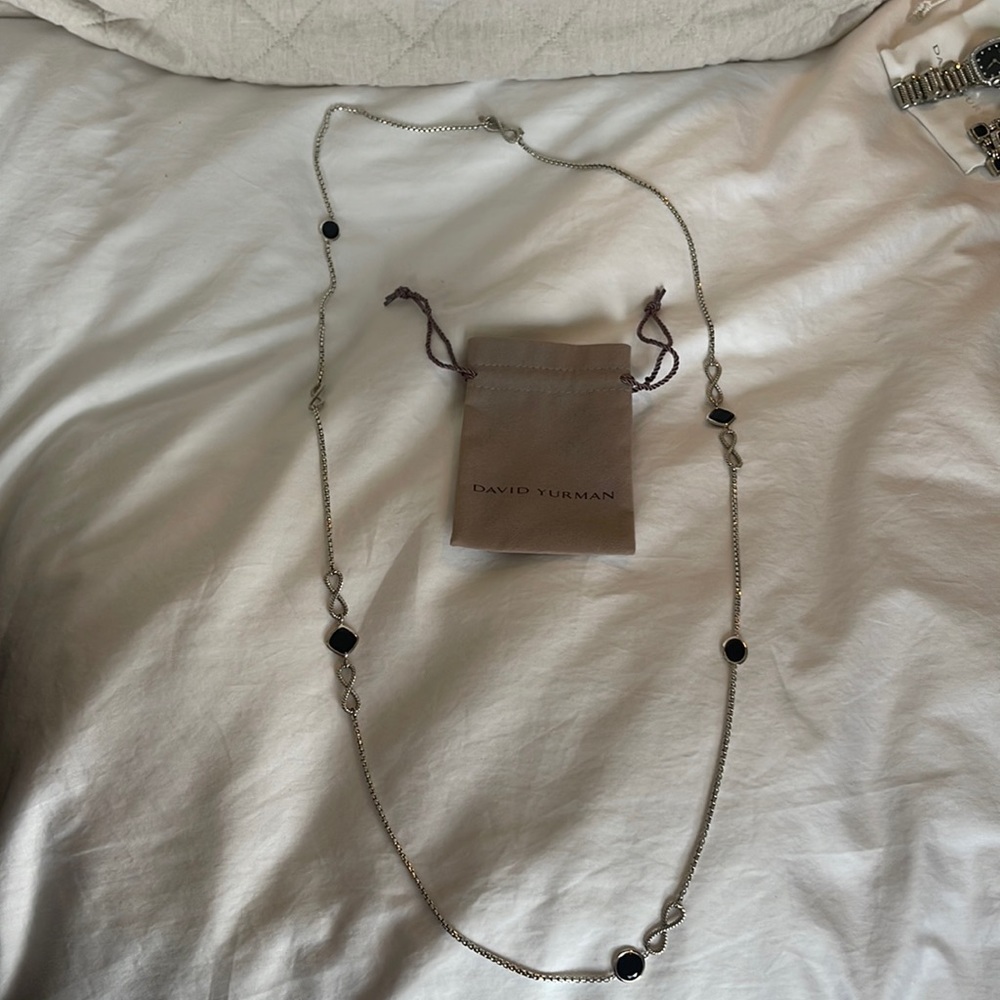Long Black Onyx David Yurman Chain - 46” Long